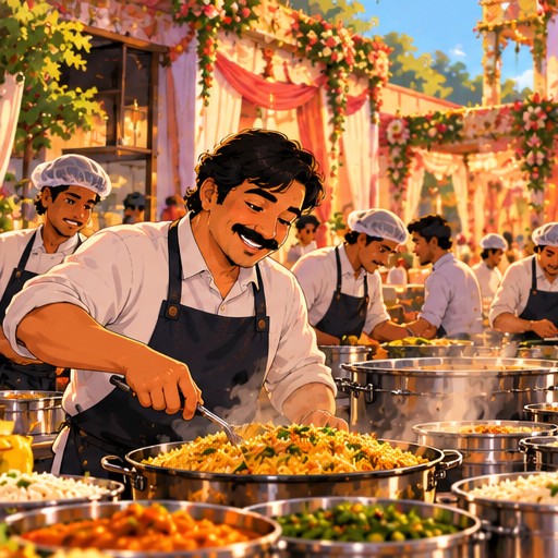 Live cooking stations at a wedding function